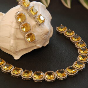 yellow square cut stone