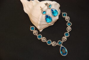 blue necklace
