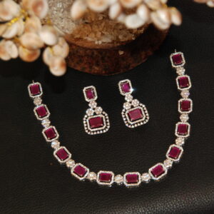 pink and white zercons necklace