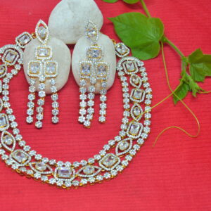 long necklace white stones
