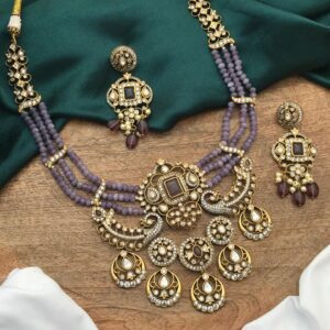 victoria pendent set with purple beads
