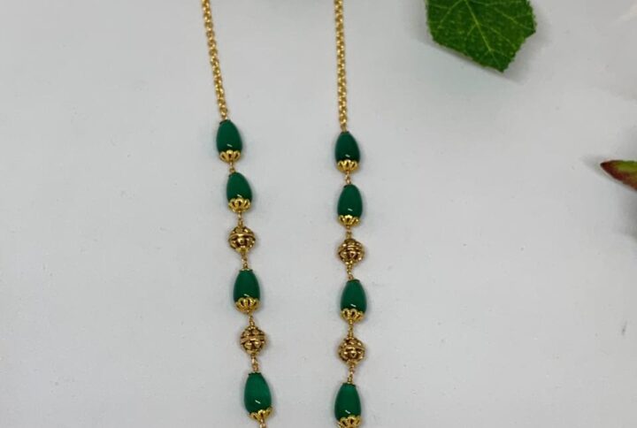 beads necklace bottle green color