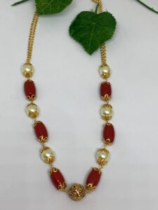 coral and pearl necklace