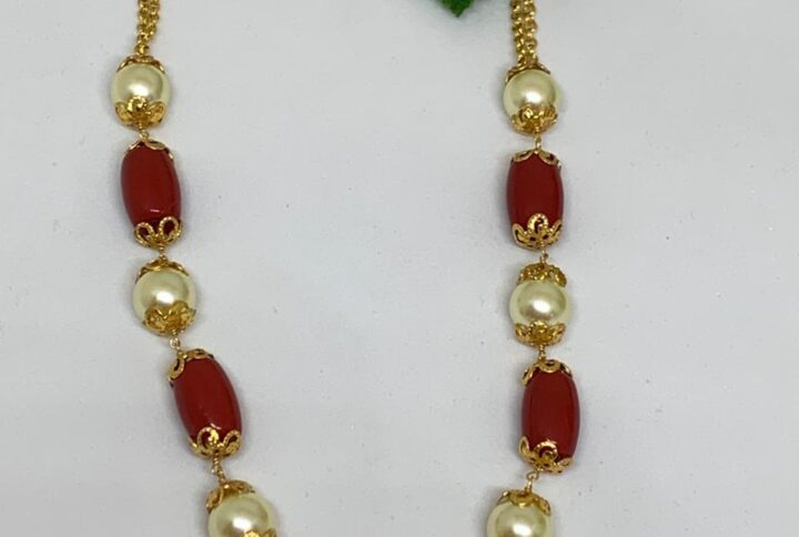 coral and pearl necklace
