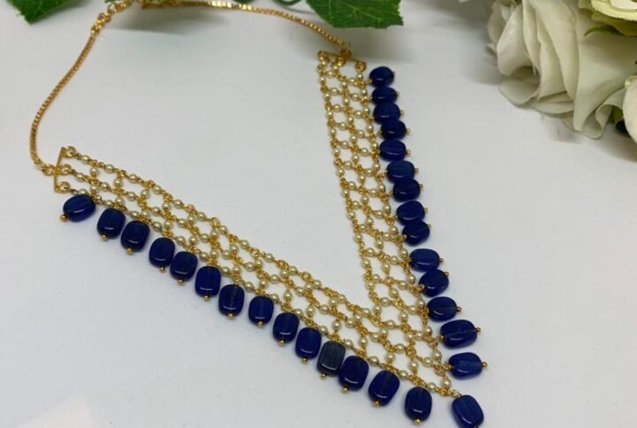 necklace/choker dark blue